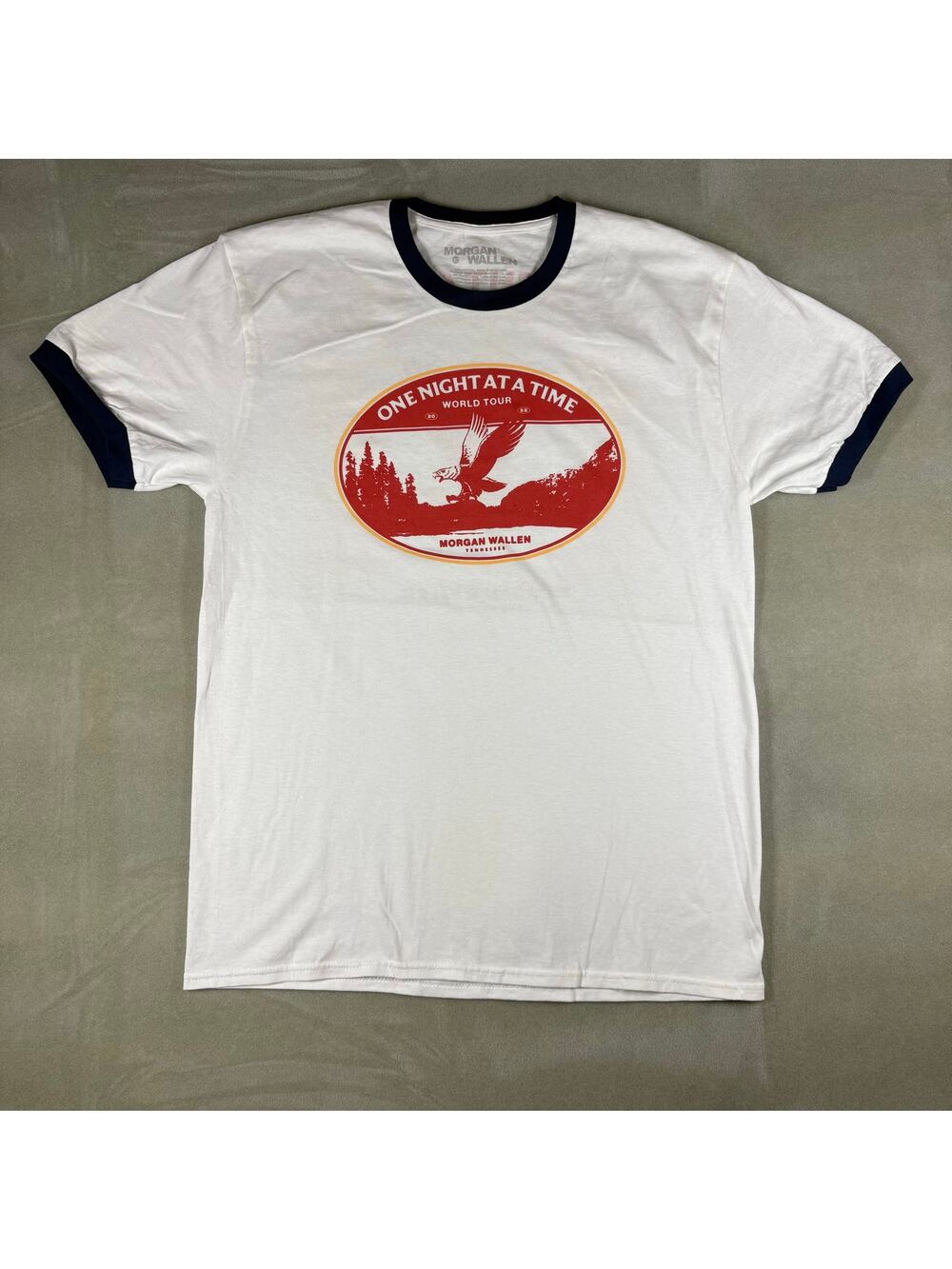 Morgan Wallen One Night At A Time World Tour 2023‎ Ringer T Shirt Adult Large